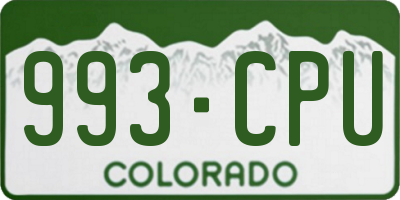 CO license plate 993CPU