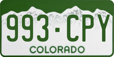 CO license plate 993CPY