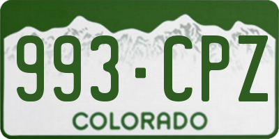 CO license plate 993CPZ