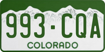 CO license plate 993CQA