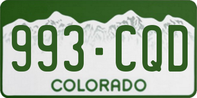 CO license plate 993CQD