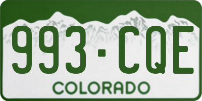 CO license plate 993CQE