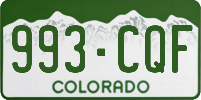 CO license plate 993CQF