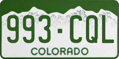 CO license plate 993CQL