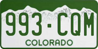 CO license plate 993CQM
