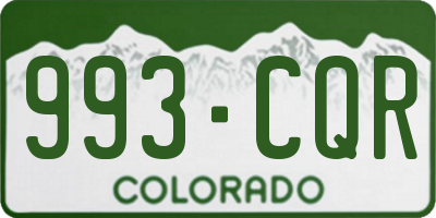 CO license plate 993CQR