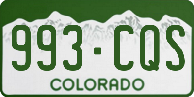 CO license plate 993CQS