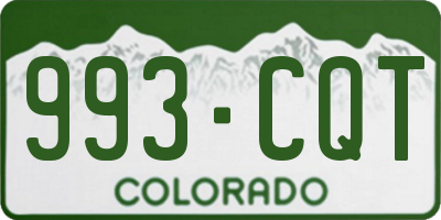 CO license plate 993CQT