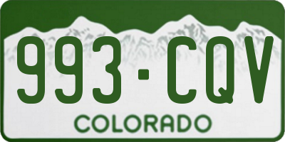 CO license plate 993CQV