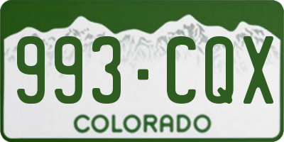 CO license plate 993CQX
