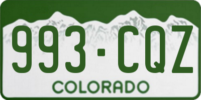 CO license plate 993CQZ