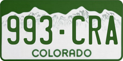 CO license plate 993CRA