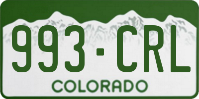 CO license plate 993CRL
