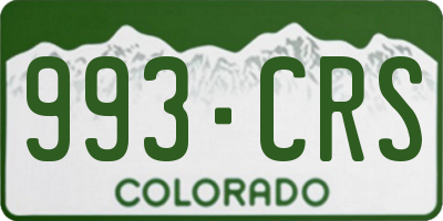 CO license plate 993CRS