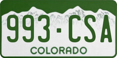 CO license plate 993CSA