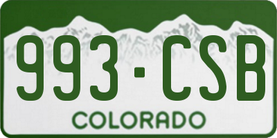 CO license plate 993CSB