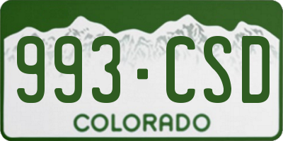 CO license plate 993CSD