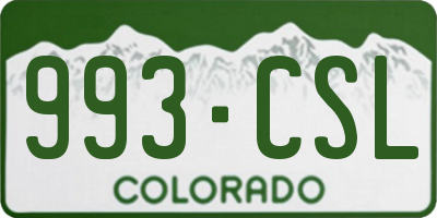 CO license plate 993CSL