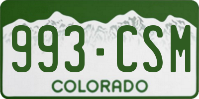 CO license plate 993CSM