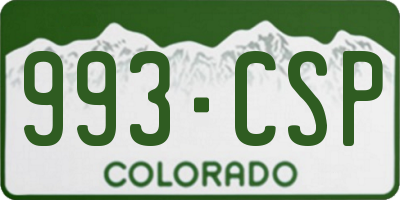 CO license plate 993CSP