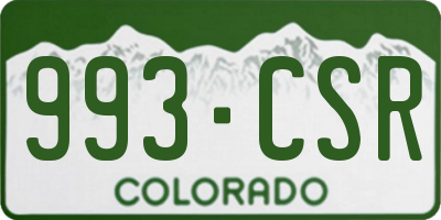 CO license plate 993CSR
