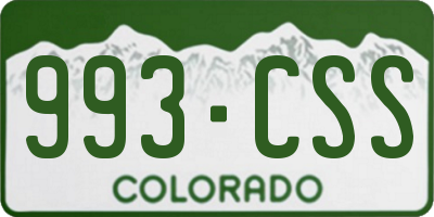 CO license plate 993CSS