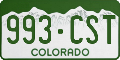 CO license plate 993CST