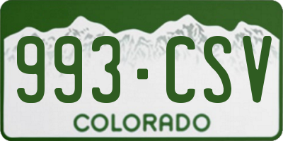 CO license plate 993CSV