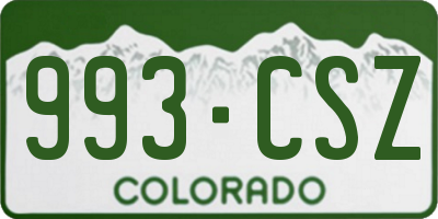 CO license plate 993CSZ