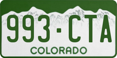 CO license plate 993CTA