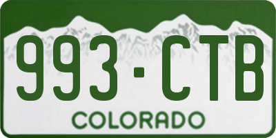 CO license plate 993CTB