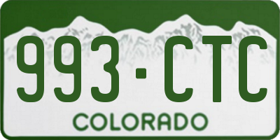 CO license plate 993CTC