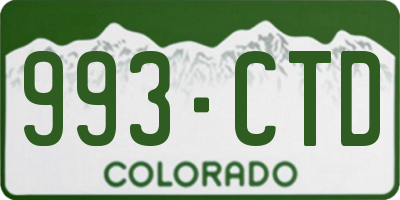 CO license plate 993CTD