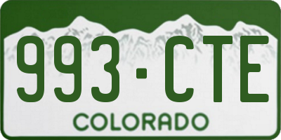 CO license plate 993CTE