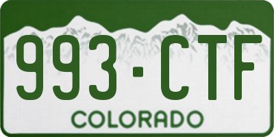 CO license plate 993CTF
