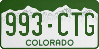 CO license plate 993CTG