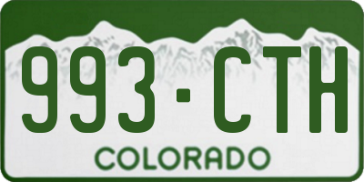 CO license plate 993CTH