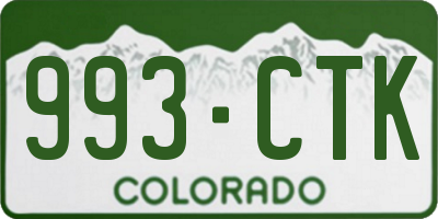 CO license plate 993CTK