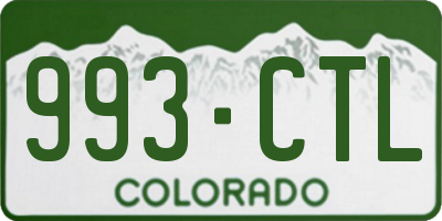 CO license plate 993CTL