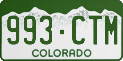 CO license plate 993CTM