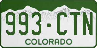 CO license plate 993CTN