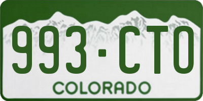 CO license plate 993CTO