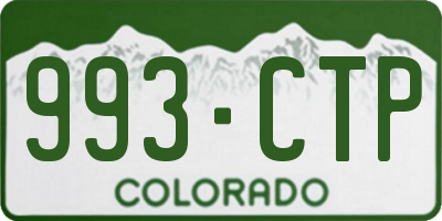 CO license plate 993CTP