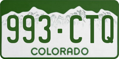 CO license plate 993CTQ