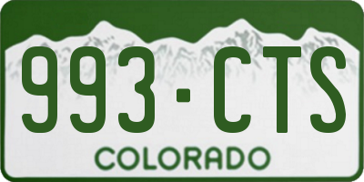 CO license plate 993CTS