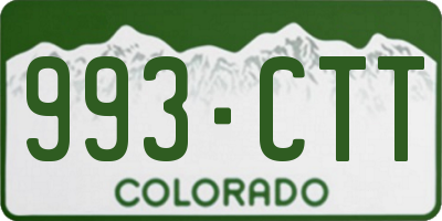 CO license plate 993CTT