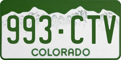 CO license plate 993CTV