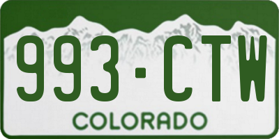 CO license plate 993CTW
