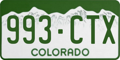 CO license plate 993CTX