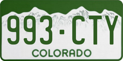 CO license plate 993CTY